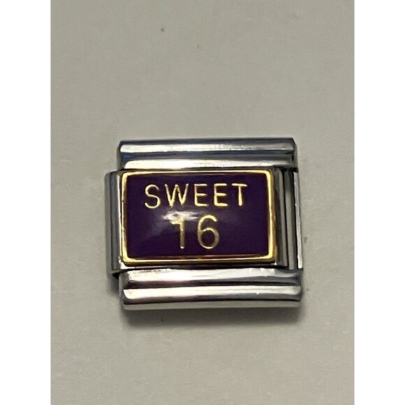 Casa D'Oro Stainless Steel Italian charm Sweet 16 9mm purple - Picture 1 of 2